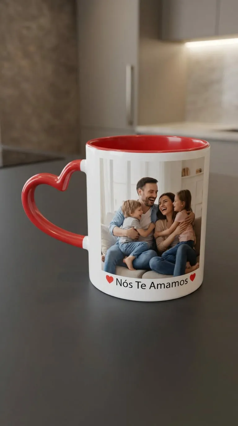 Caneca alça coração